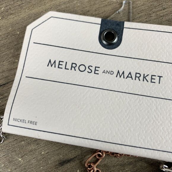 Melrose and Market Silver Rose Gold Dual Layer Chain Necklace Nickel Free NWT - Picture 6 of 6